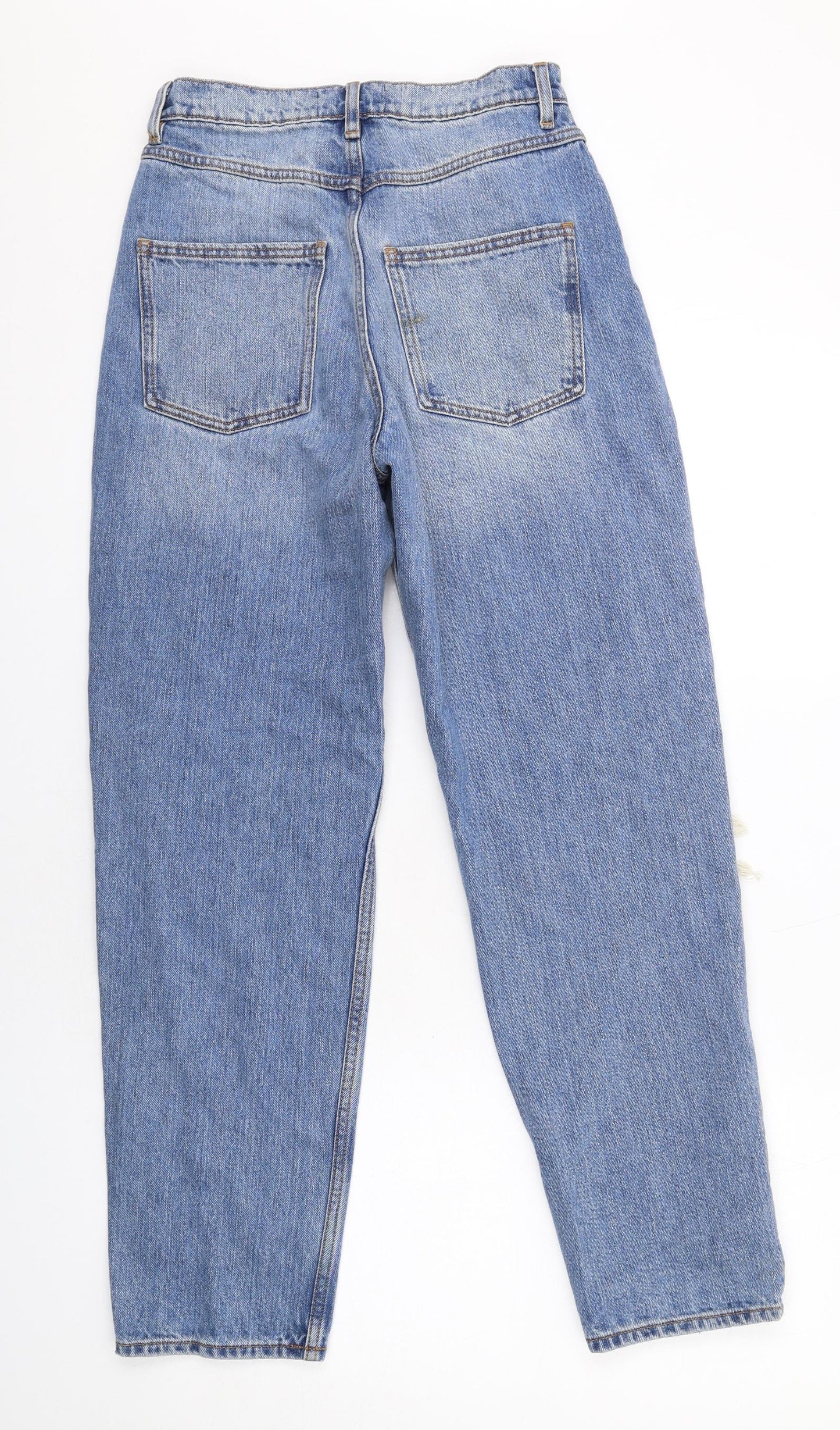 ASOS Womens Blue Cotton Mom Jeans Size 8 L30 in Regular Zip
