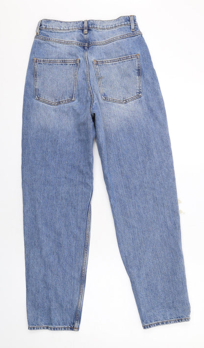 ASOS Womens Blue Cotton Mom Jeans Size 8 L30 in Regular Zip