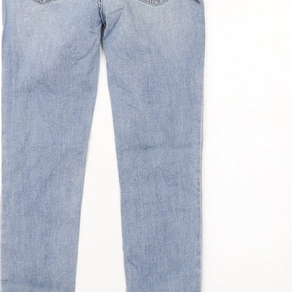 Gap Womens Blue Cotton Straight Jeans Size 6 L30 in Regular Zip