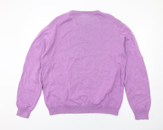 Blue Harbour Womens Purple Round Neck Cotton Pullover Jumper Size XL