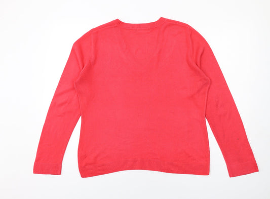 Womens UK Size 14 South Red Pullover Jumper