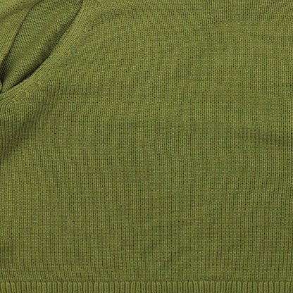 & Other Stories Womens Green Round Neck Cotton Pullover Jumper Size S - Cut Out Sleeve