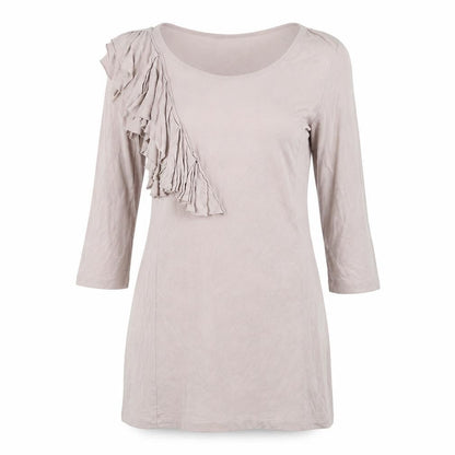 Limited Collection Womens Beige Viscose A-Line Size 8 Scoop Neck Pullover