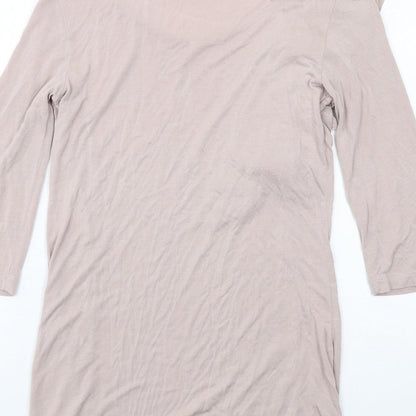 Limited Collection Womens Beige Viscose A-Line Size 8 Scoop Neck Pullover
