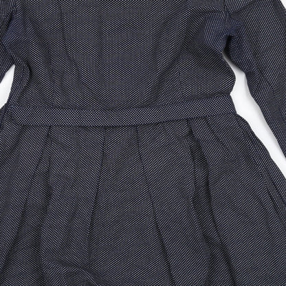 Gap Womens Blue Geometric Cotton Trapeze & Swing Size 8 Round Neck Zip