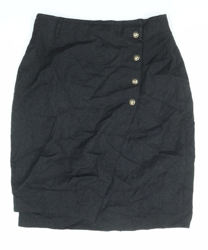 Gerry Weber Womens Black Wool Straight & Pencil Skirt Size 14 Zip