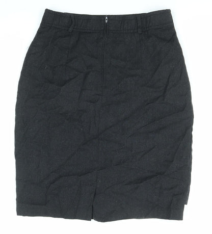 Gerry Weber Womens Black Wool Straight & Pencil Skirt Size 14 Zip