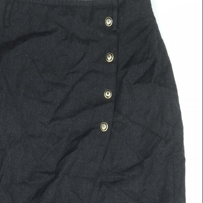 Gerry Weber Womens Black Wool Straight & Pencil Skirt Size 14 Zip