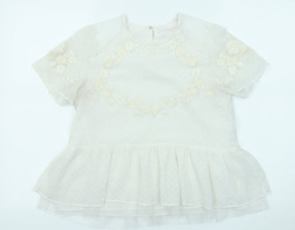 Womens UK Size S Zara Ivory Basic Blouse