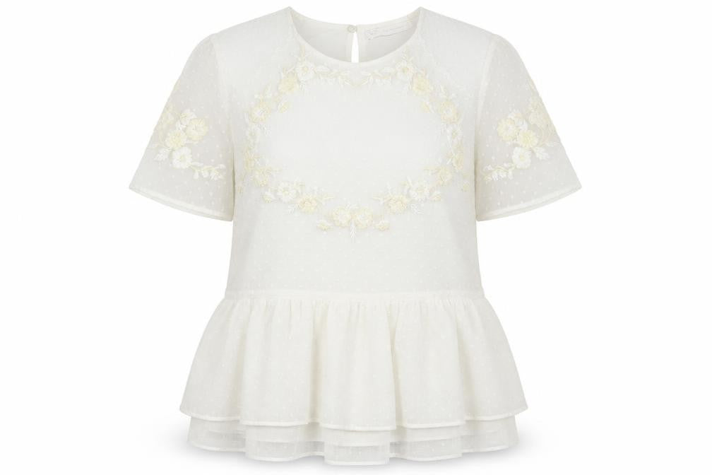 Womens UK Size S Zara Ivory Basic Blouse