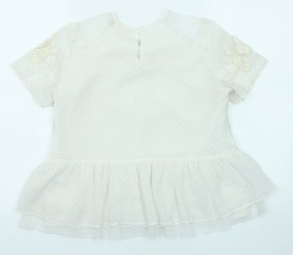Womens UK Size S Zara Ivory Basic Blouse