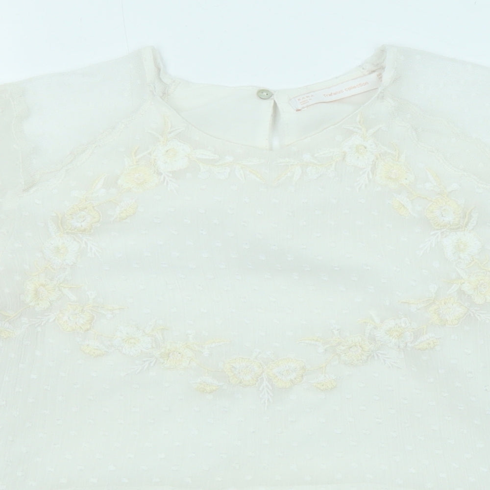 Womens UK Size S Zara Ivory Basic Blouse