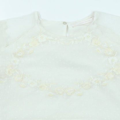 Womens UK Size S Zara Ivory Basic Blouse