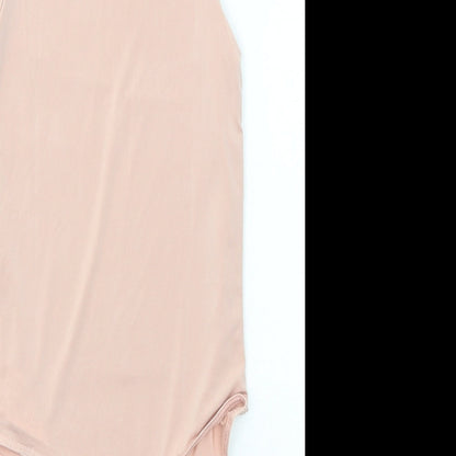Missguided Womens Pink Polyester Bodysuit One-Piece Size 2 Snap