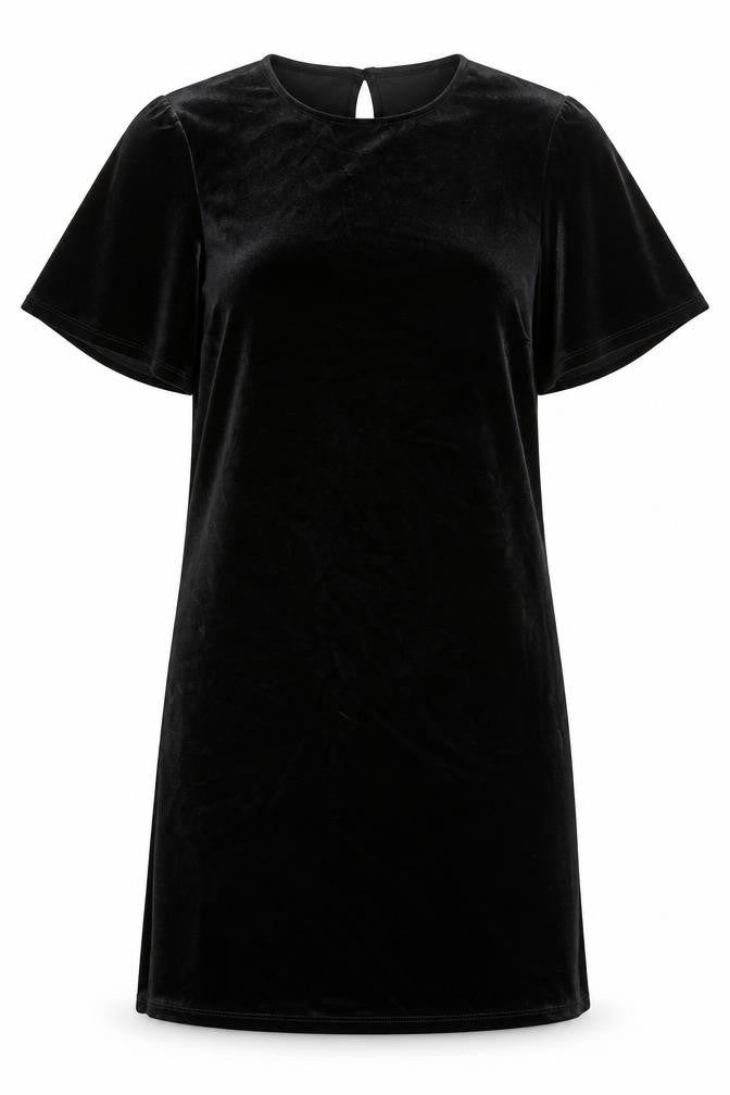 Dorothy Perkins Womens Black Polyester Shift Size 10 Round Neck Button