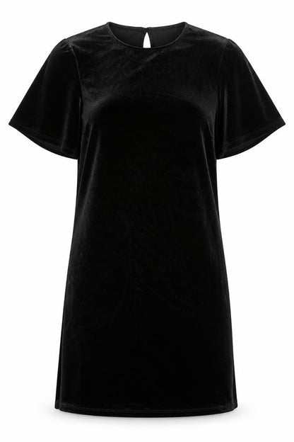 Dorothy Perkins Womens Black Polyester Shift Size 10 Round Neck Button