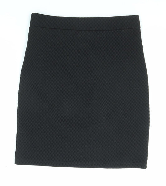 New Look Womens Black Geometric Polyester Bandage Skirt Size 8