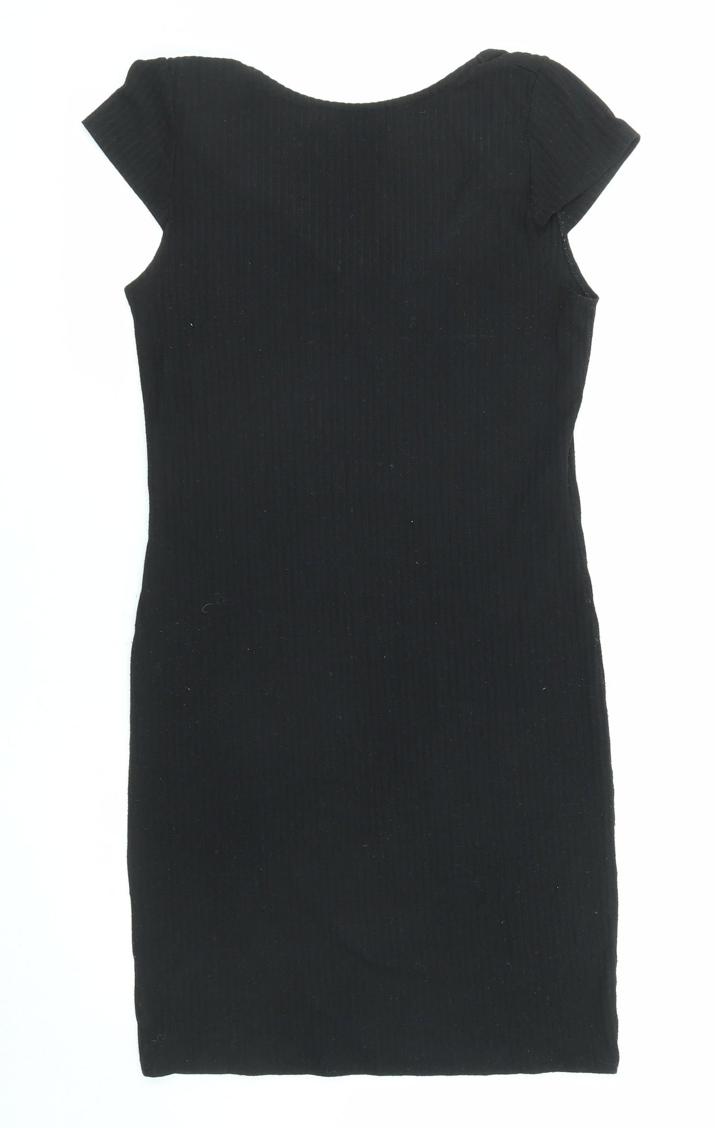 Only Womens Black Polyester Shift Size XL Boat Neck Pullover