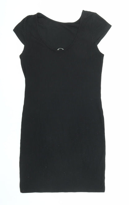 Only Womens Black Polyester Shift Size XL Boat Neck Pullover