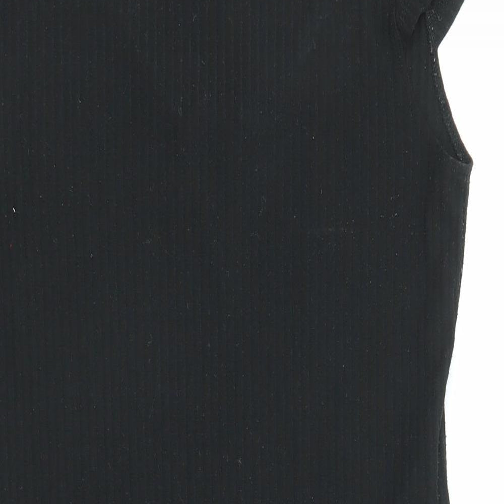 Only Womens Black Polyester Shift Size XL Boat Neck Pullover