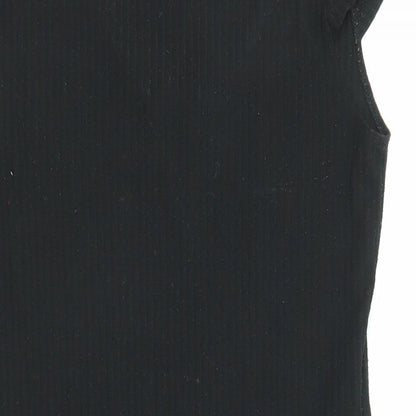 Only Womens Black Polyester Shift Size XL Boat Neck Pullover