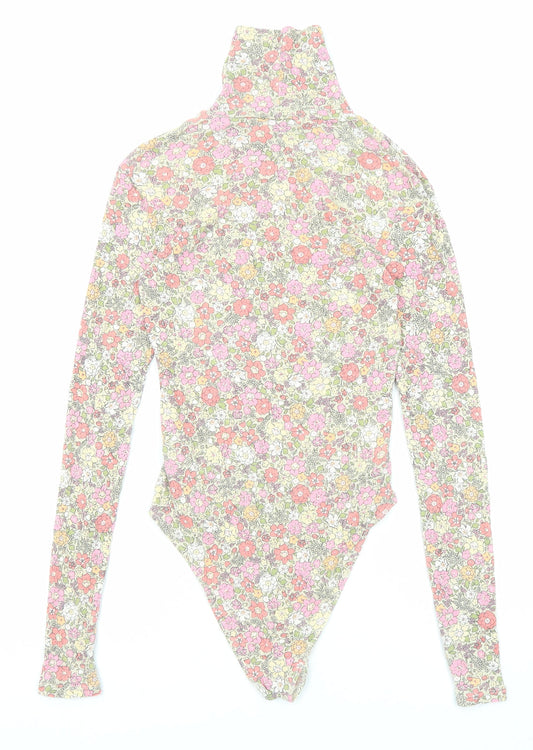 H&M Womens Multicoloured Fair Isle Cotton Bodysuit One-Piece Size S Snap