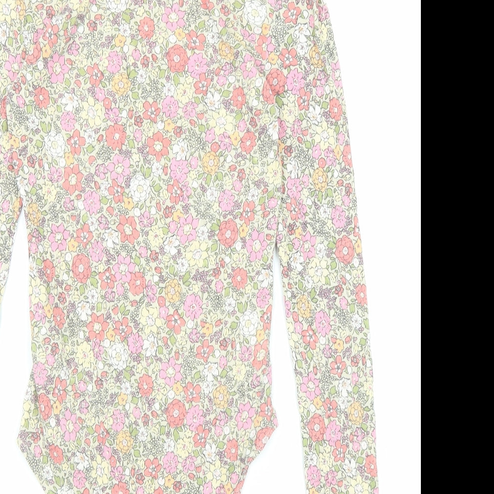 H&M Womens Multicoloured Fair Isle Cotton Bodysuit One-Piece Size S Snap