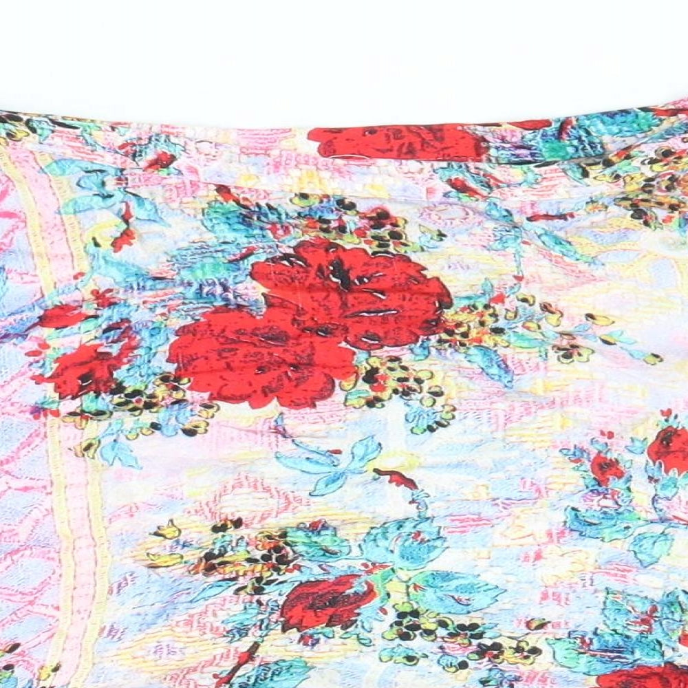 Mink Pink Womens Multicoloured Floral Viscose Skater Skirt Size S Zip