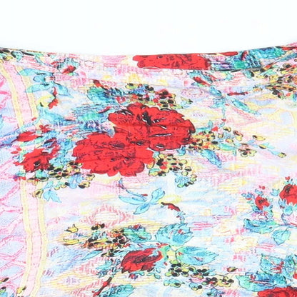 Mink Pink Womens Multicoloured Floral Viscose Skater Skirt Size S Zip