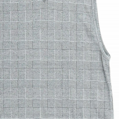New Look Womens Black Plaid Polyester Pinafore/Dungaree Dress Size 14 V-Neck Pullover