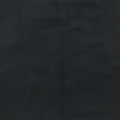 Divided by H&M Womens Black Polyester A-Line Skirt Size 4 Snap