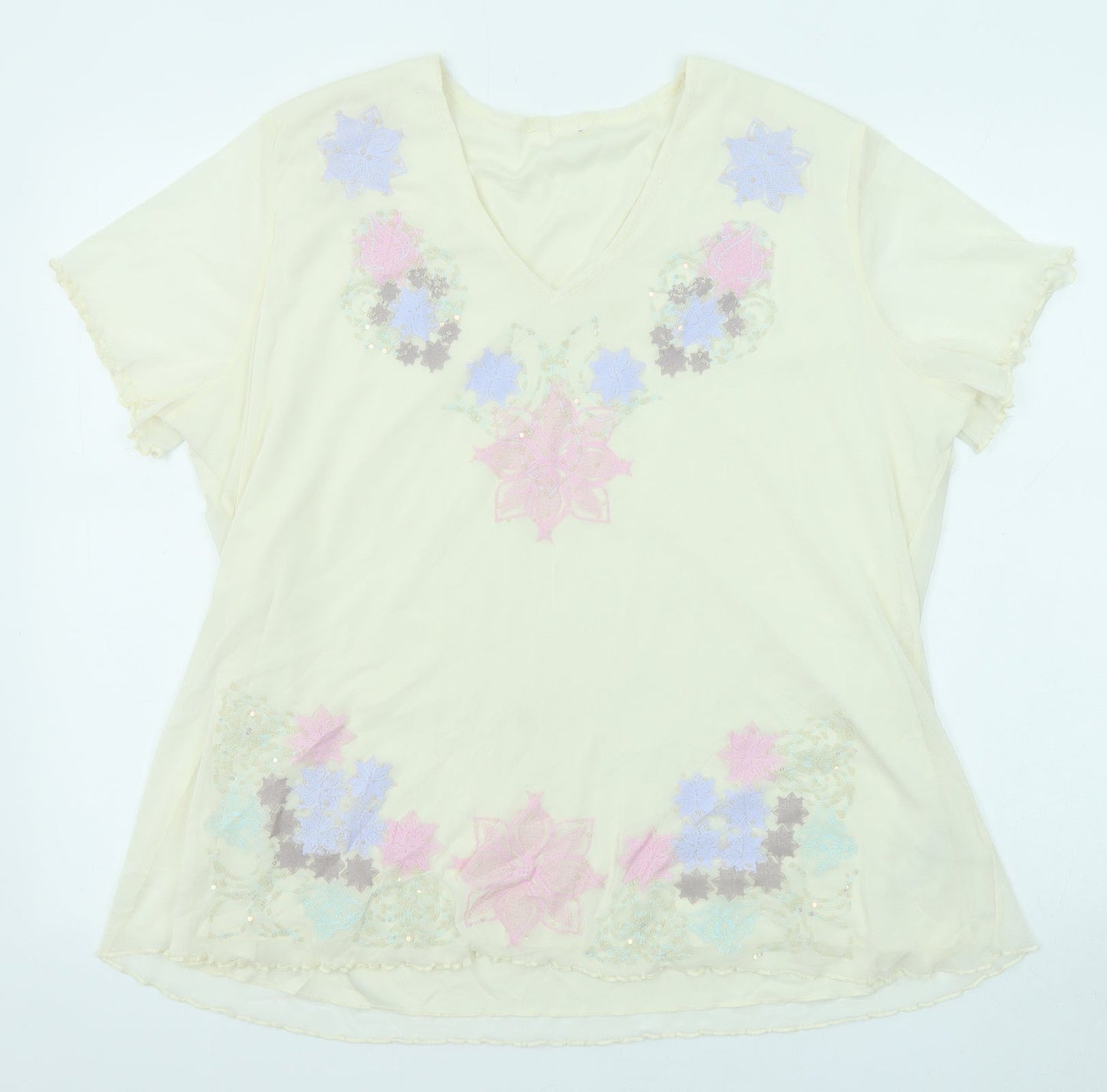 Womens UK Size 20 Classic Beige Basic T-Shirt