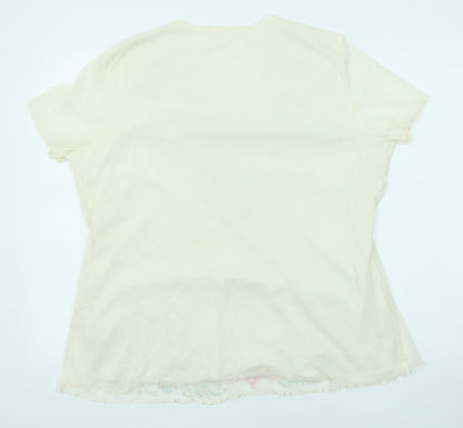 Womens UK Size 20 Classic Beige Basic T-Shirt