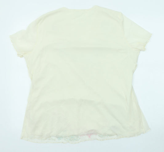 Womens UK Size 20 Classic Beige Basic T-Shirt