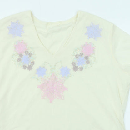 Womens UK Size 20 Classic Beige Basic T-Shirt