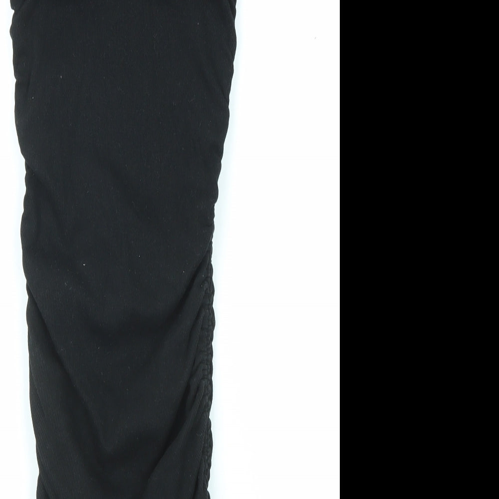Zara Womens Black Cotton Bodycon Size S Round Neck Pullover