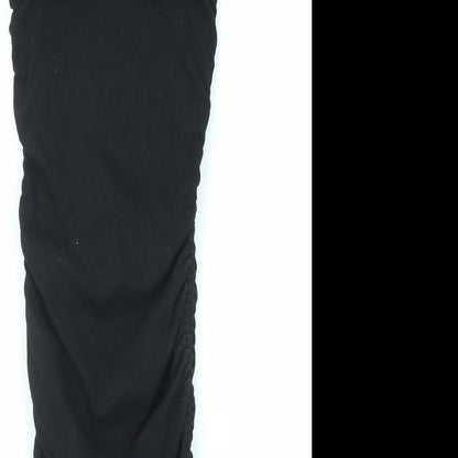 Zara Womens Black Cotton Bodycon Size S Round Neck Pullover