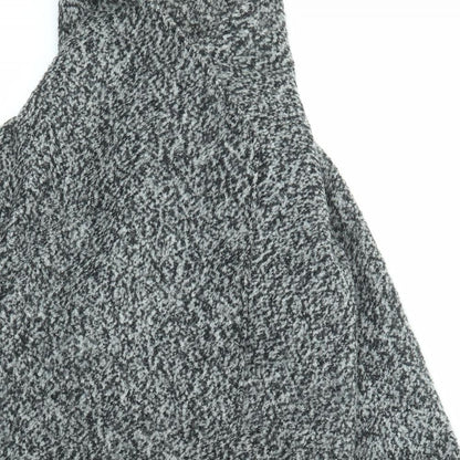 Divided by H&M Womens Black Geometric Overcoat Coat Size 10 Snap