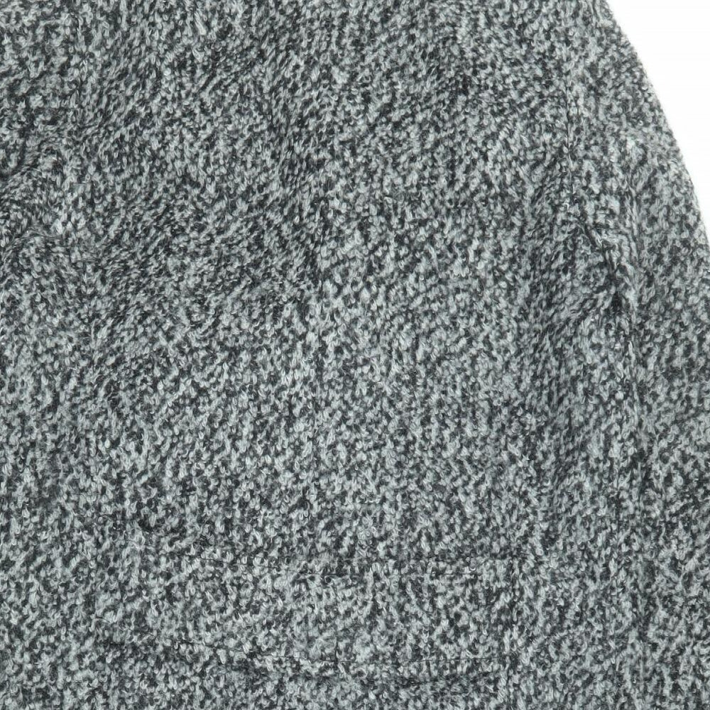 Divided by H&M Womens Black Geometric Overcoat Coat Size 10 Snap