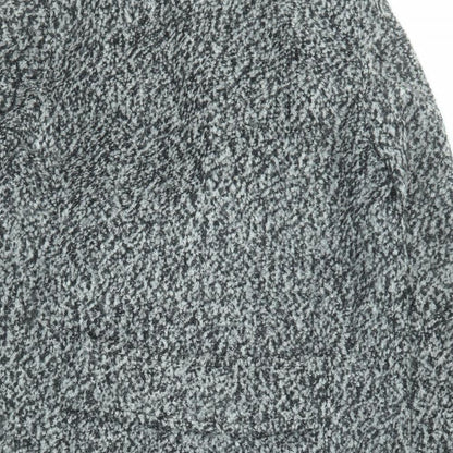 Divided by H&M Womens Black Geometric Overcoat Coat Size 10 Snap