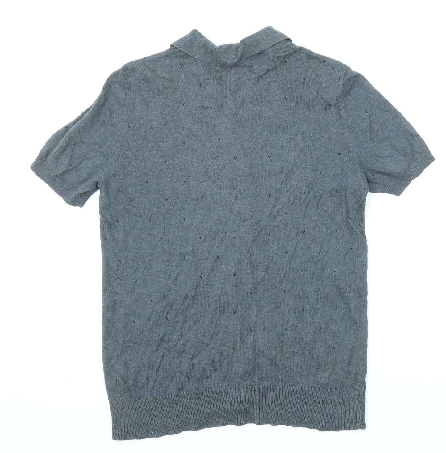 Womens UK Size M Gap Grey Basic Button-Up