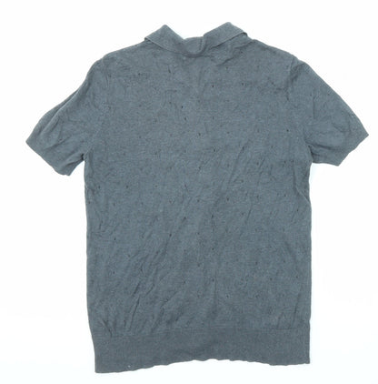 Womens UK Size M Gap Grey Basic Button-Up