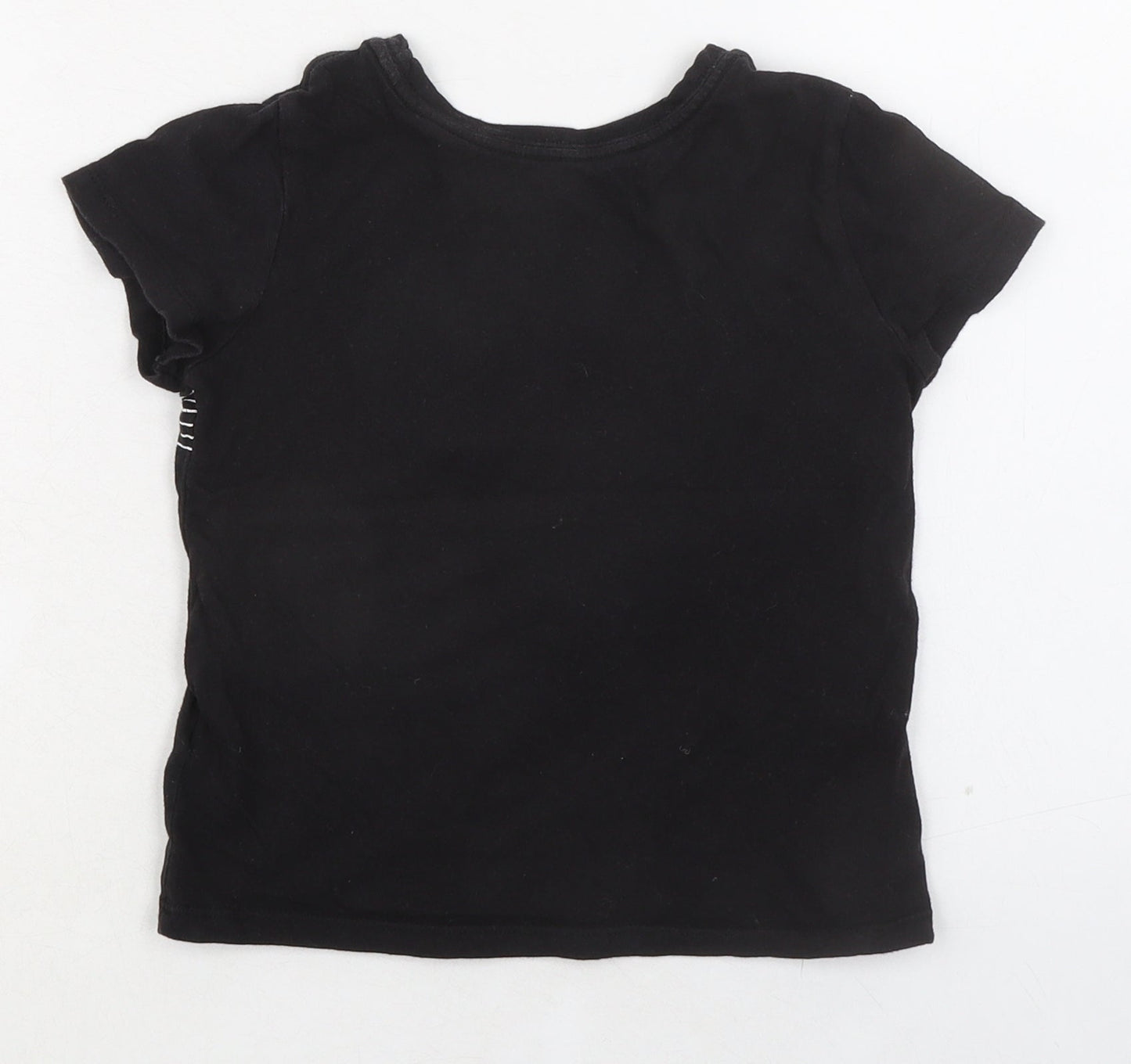 Old Navy Girls Black 100% Cotton Basic T-Shirt Size 6-7 Years Round Neck Pullover - Find Your Inner Sparkle
