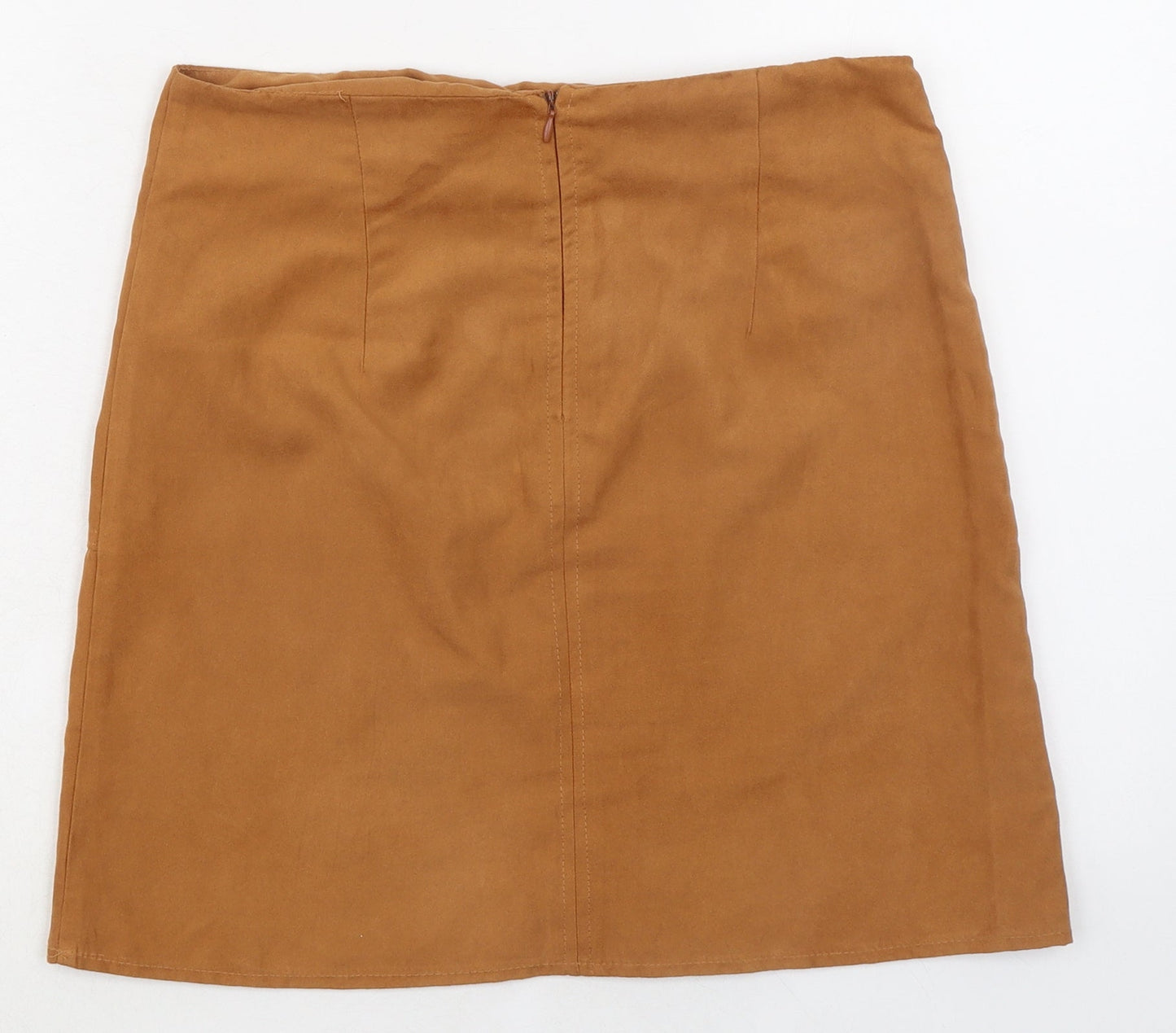 Dorothy Perkins Womens Brown Polyester A-Line Skirt Size 10 Zip