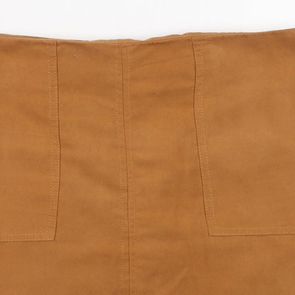 Dorothy Perkins Womens Brown Polyester A-Line Skirt Size 10 Zip