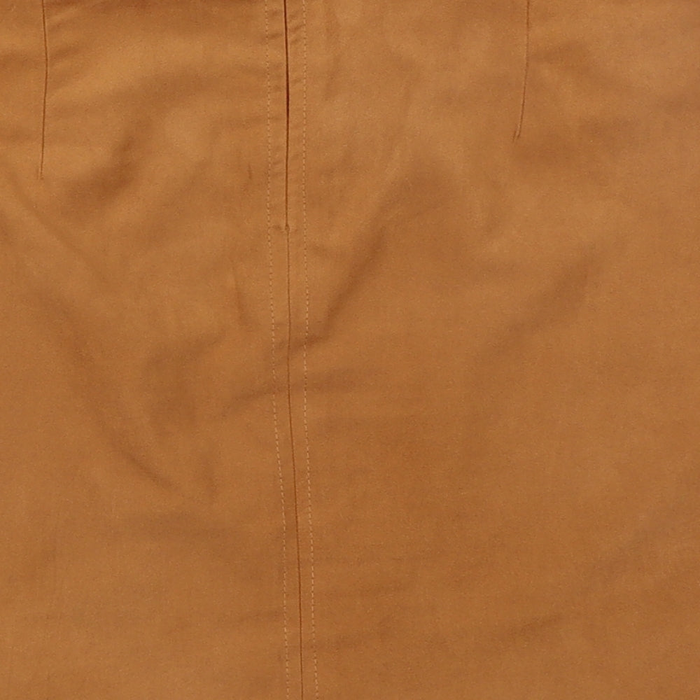 Dorothy Perkins Womens Brown Polyester A-Line Skirt Size 10 Zip