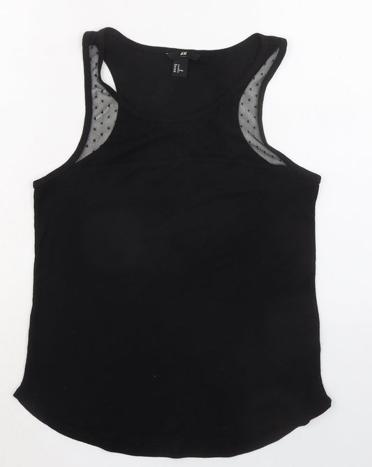 Womens UK Size M H&M Black Basic Tank