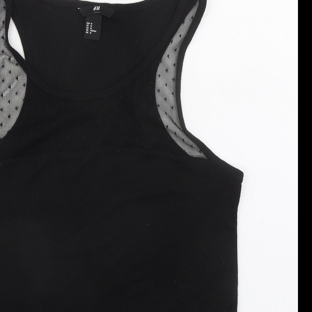 Womens UK Size M H&M Black Basic Tank