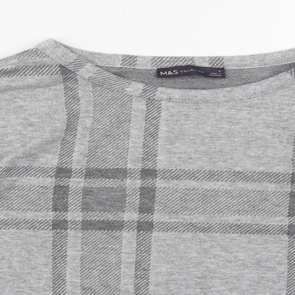 Womens UK Size 8 Marks and Spencer Grey Basic T-Shirt