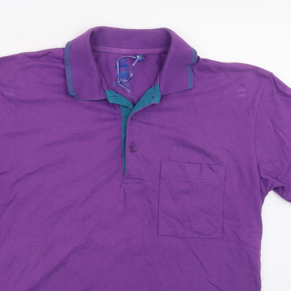 Mens UK Size M Old Salt Purple  Button-Up Short Sleeve Casual Shirt
